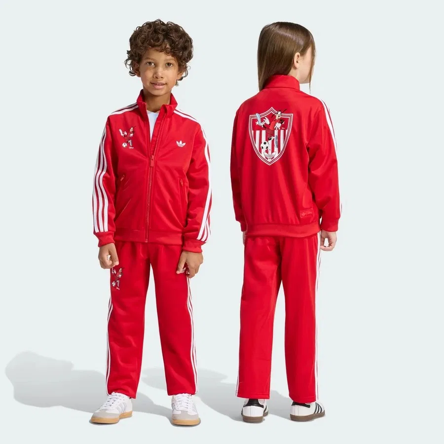 Детский спортивный комплект из футера с молнией и принтом Firebird Disney adidas, Красный