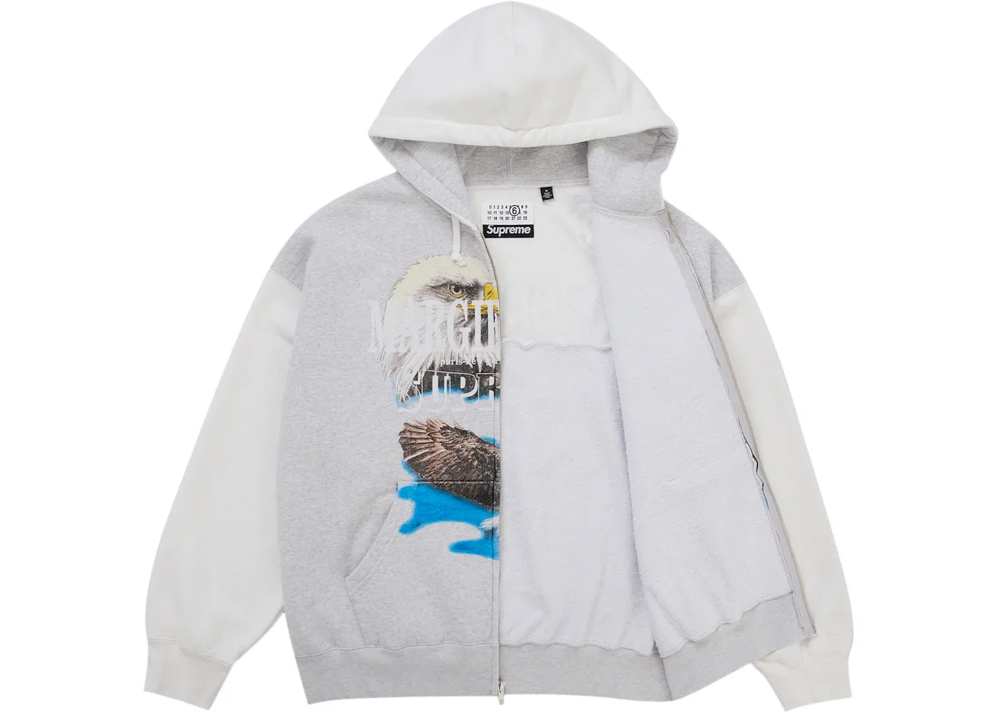 Мужской худи с принтом Eagle Zip Up Supreme MM6 Maison Margiela, White — фото 2