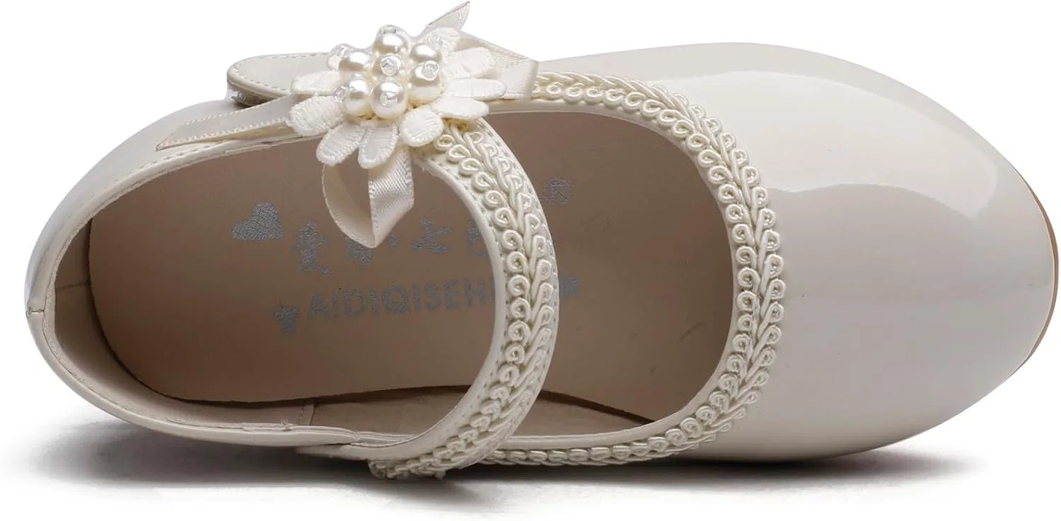 Детские туфли Мэри Джейн для девочек Little Flower VINIGIAGIA, Beige — фото 3