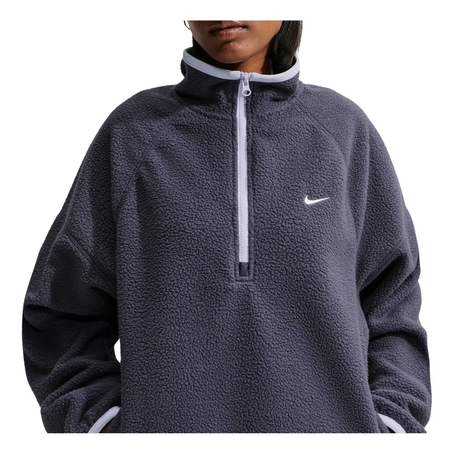 Женская футболка Sportswear Oversized Fleece Top 'Gridiron Palest Purple White' Nike, Gridiron/Palest Purple/White — фото 3