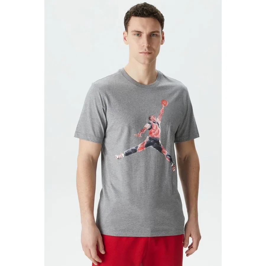Футболка с принтом Jordan Brand Jumpman Watercolor Graphic Tshirt Gray Nike, Серый