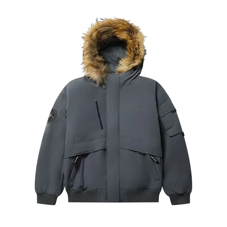Детский пуховик с принтом Little Volcano Teenie Weenie Men, Lime Gray