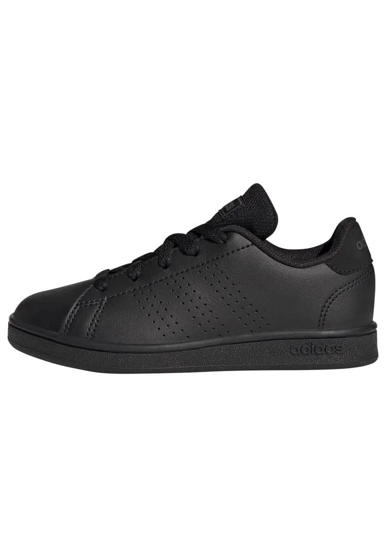 Детские кроссовки с перфорацией Adidas Advantage Lifestyle Court Lace, Black Core Black Core Black Grey Six