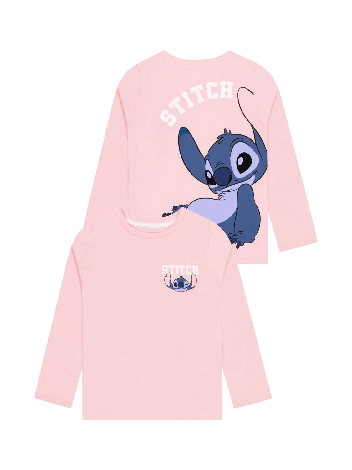Футболка с длинным рукавом Lilo and Stitch Character, розовая