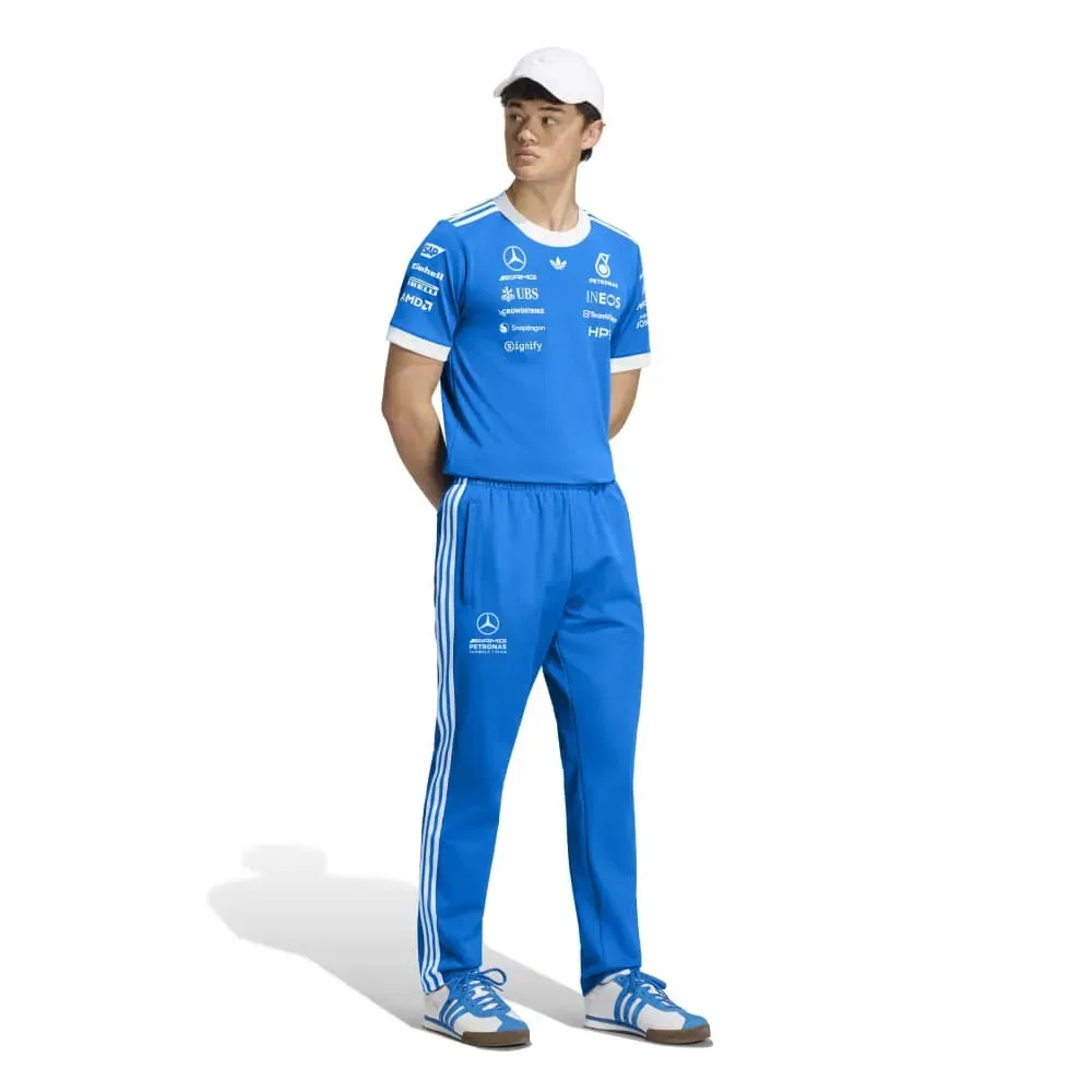Женские спортивные штаны с принтом Mercedes AMG Petronas F1 Team Blue Wonder Adidas, Blue — фото 4