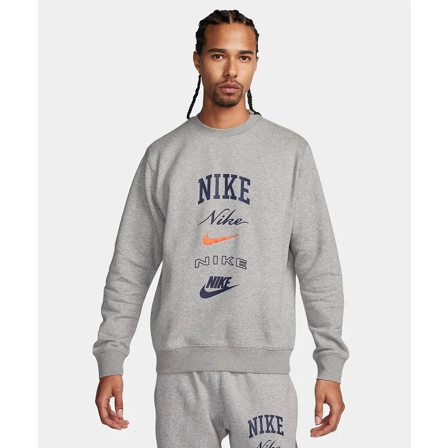 Мужской свитшот с длинным рукавом Club Fleece Nike, Серый