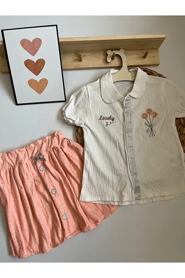 Детский комплект для девочек хлопковый Basics Miraydın Butik, Pink — фото 3