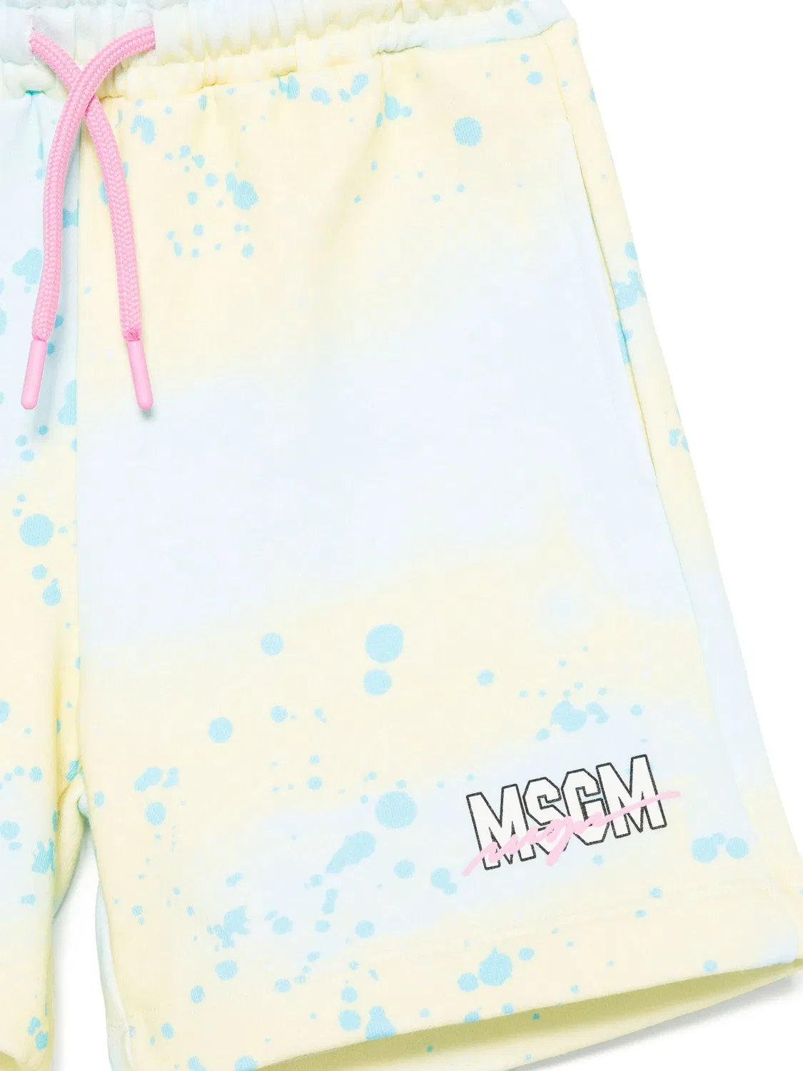 Шорты с эффектом распыления MSGM, пастельный желтый — фото 2