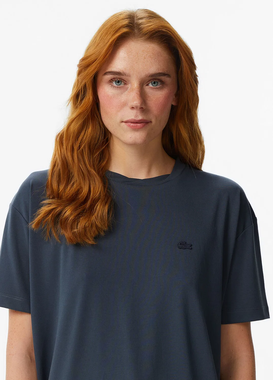 Футболка женская Lacoste Relaxed Fit, серая — фото 2