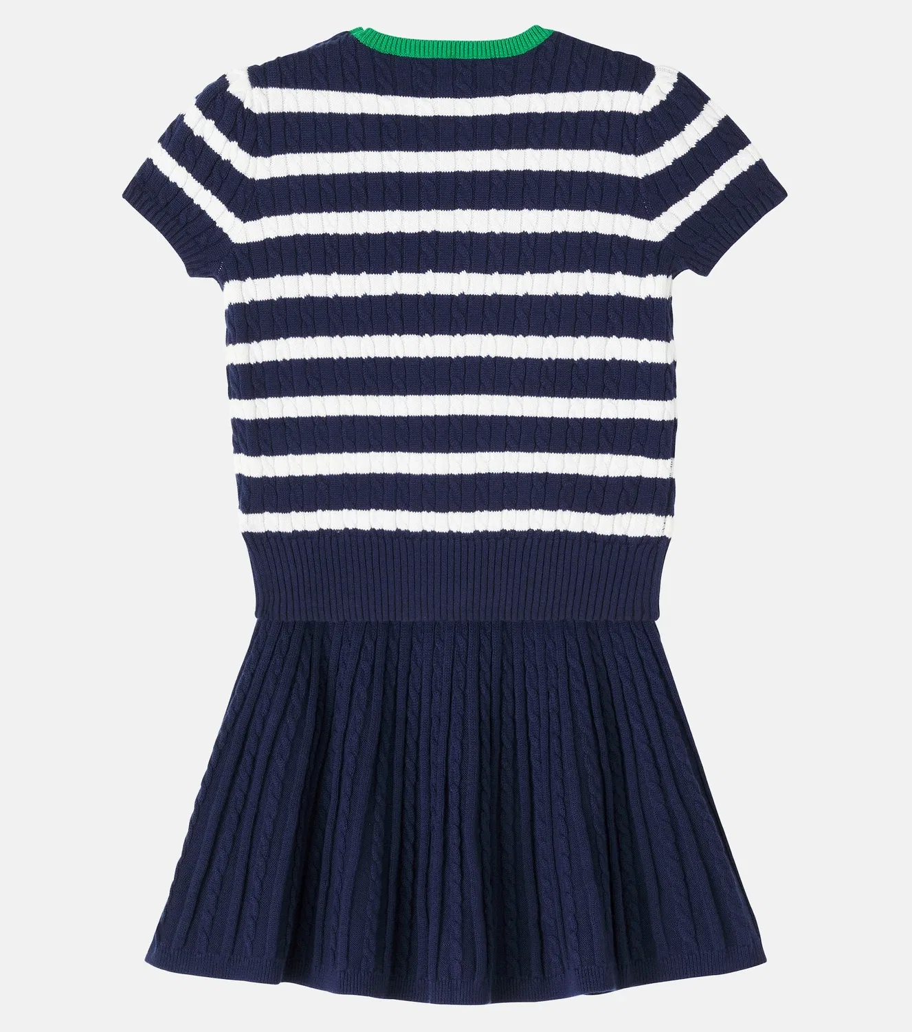 Комплект из вязаного топа и юбки Polo Ralph Lauren Kids, синий — фото 2