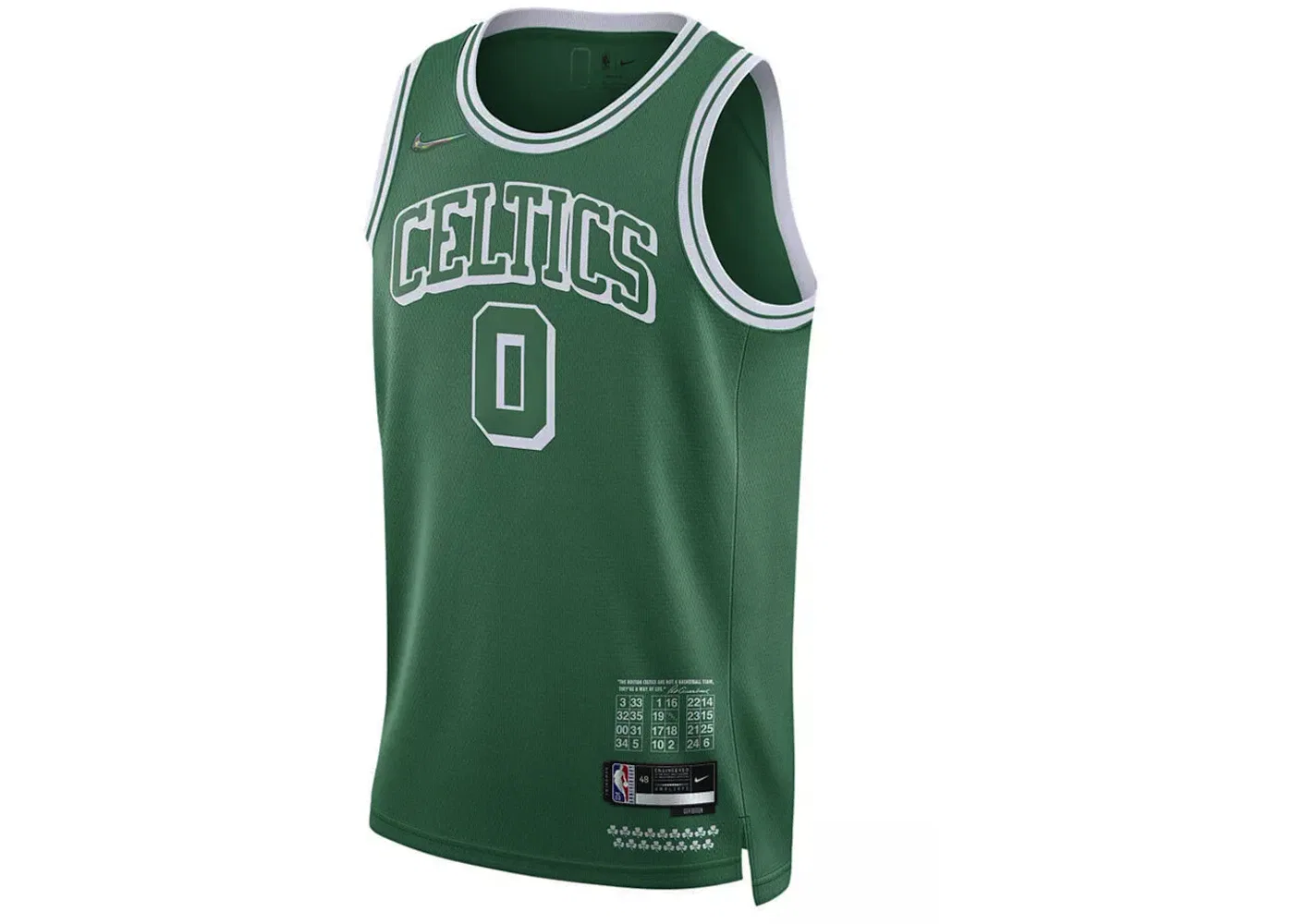 Мужская джерси Nike Boston Celtics Jayson Tatum City Edition Swingman Jersey, Green/White