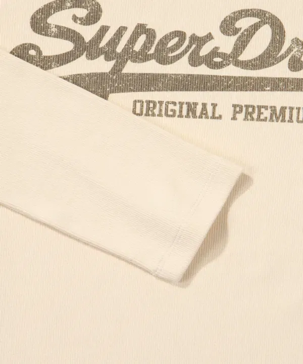 Футболка с длинным рукавом, винтажный логотип, Superdry, айвори — фото 4