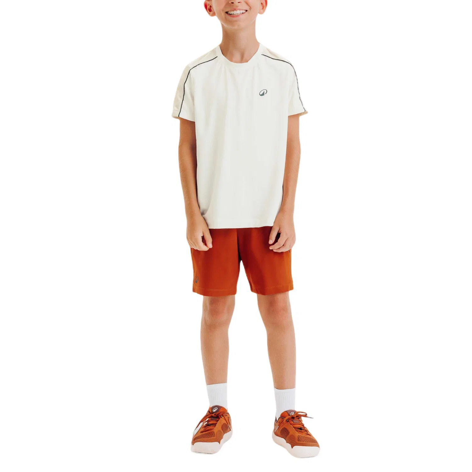 Детская футболка с круглым вырезом DECATHLON, Ecru/Light Chalk Gray — фото 4