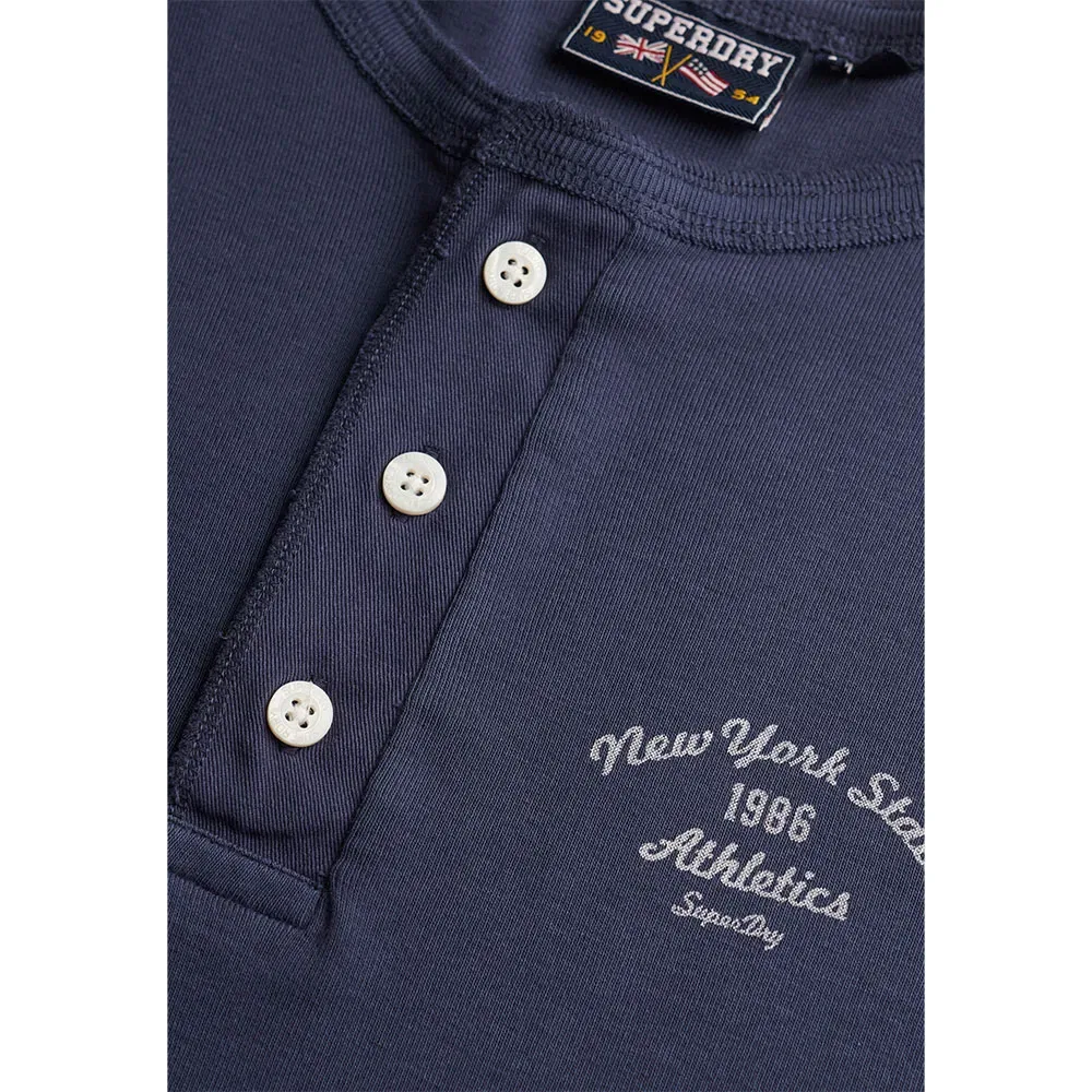 Футболка с длинным рукавом Athletic Essential Button Down Superdry, синий — фото 2