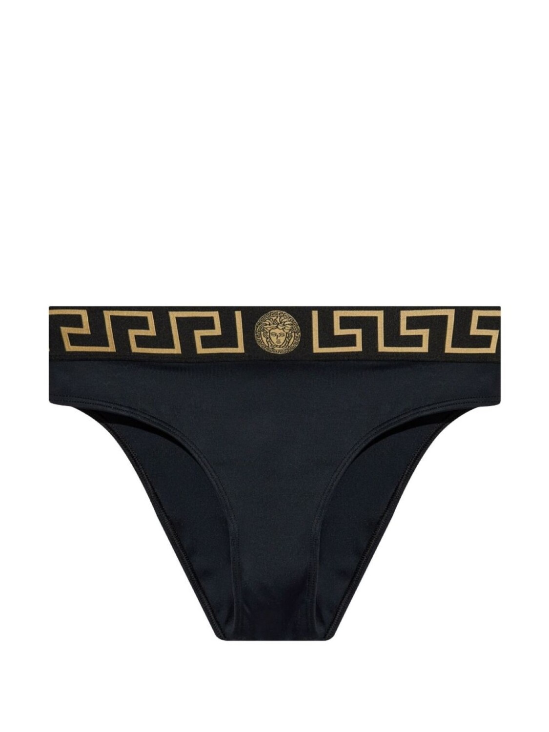 

Versace плавки бикини с логотипом на талии, черный