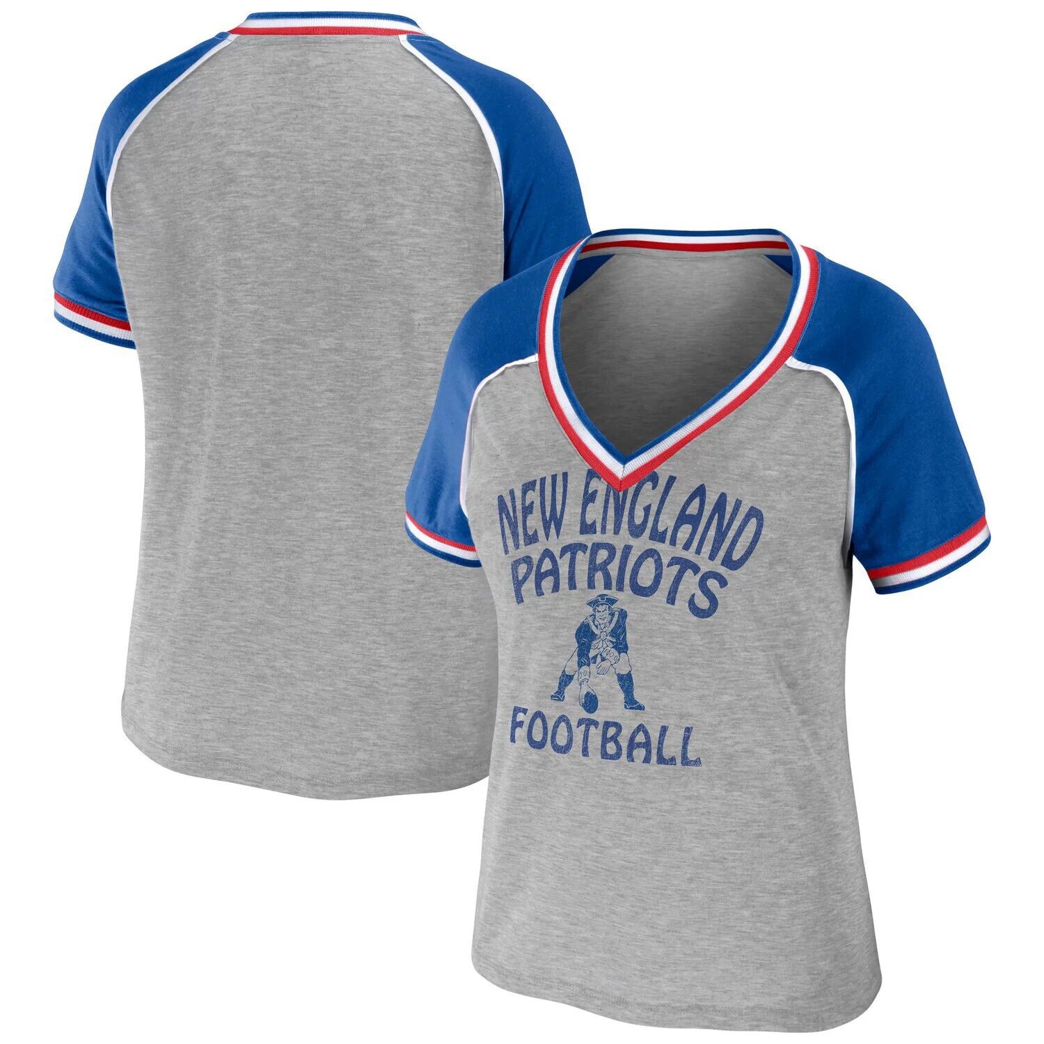 

Женская одежда от Erin Andrews Хизер Серая футболка New England Patriots Throwback реглан с v-образным вырезом, Серый, Женская одежда от Erin Andrews Хизер Серая футболка New England Patriots Throwback реглан с v-образным вырезом