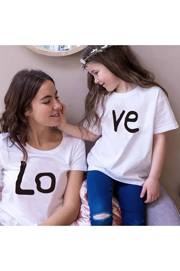 Детская футболка с принтом Mother-Daughter Combination Love Cactus Collection, White