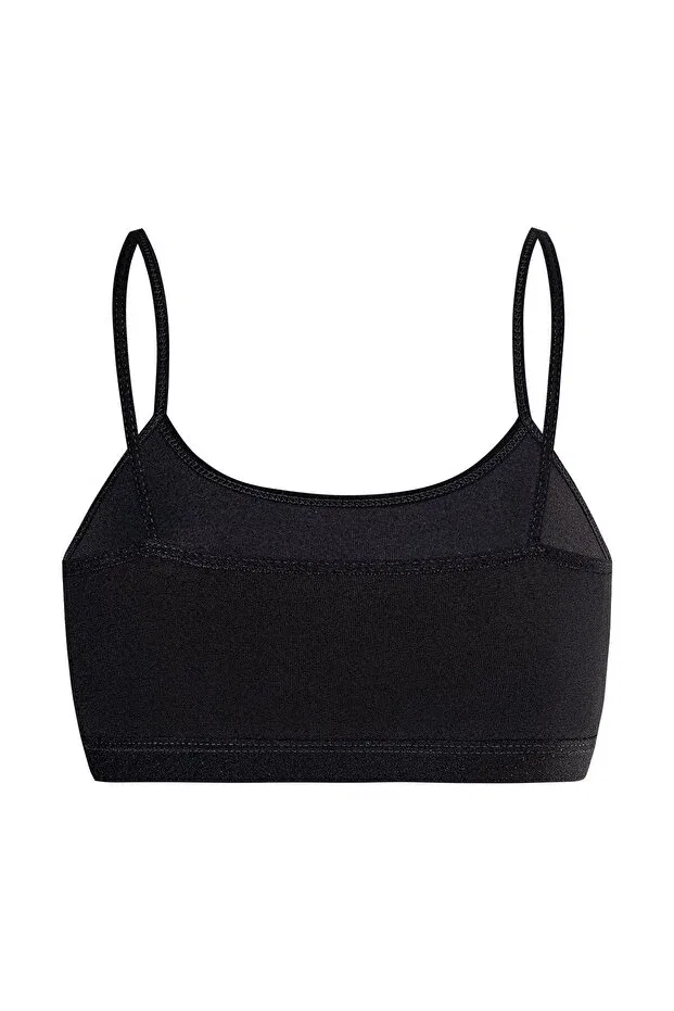 Детский бюстгальтер хлопковый тренировочный Özkan Underwear, Black — фото 3