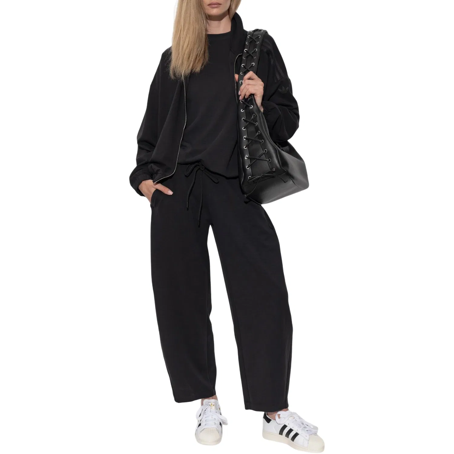 Женская куртка Full Zip Sweatshirt 'Black' adidas, черный — фото 3