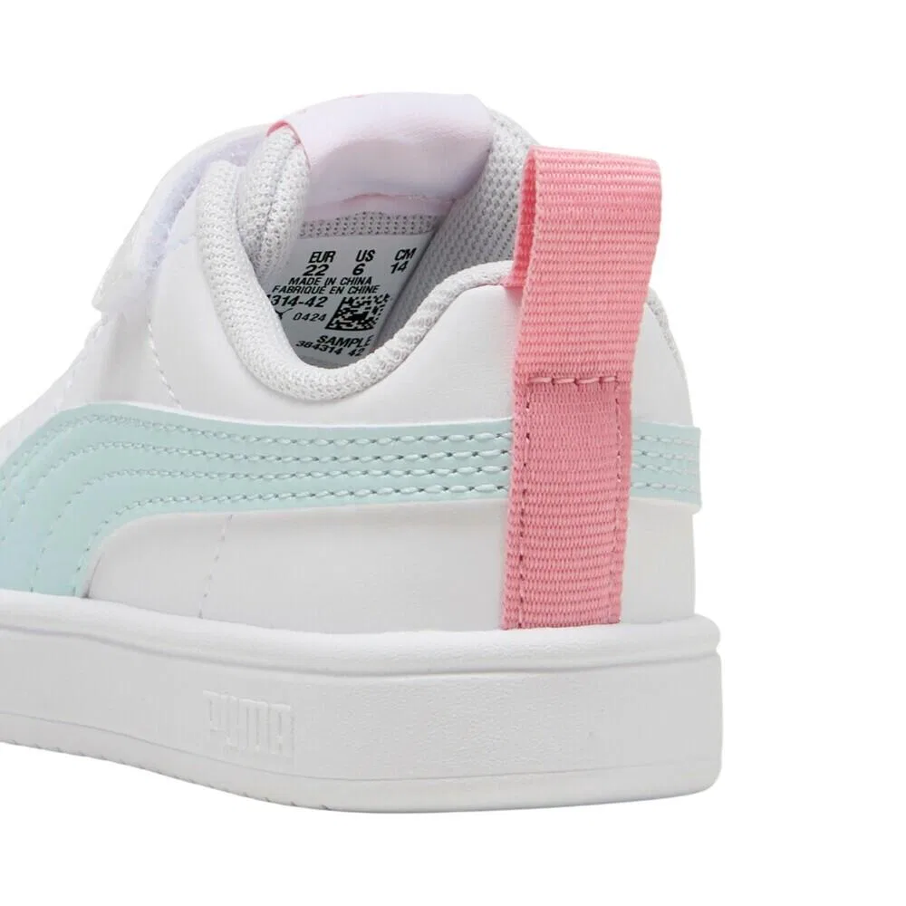 Детские кроссовки с закрытым носком Puma 384314-42, Цвет Weiss Fliederrosa — фото 4