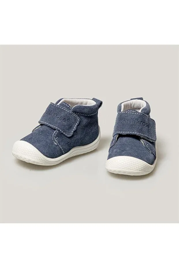 Детские ботинки для девочек с принтом Stride suede first step boots Merli&Rose, Jeans — фото 3