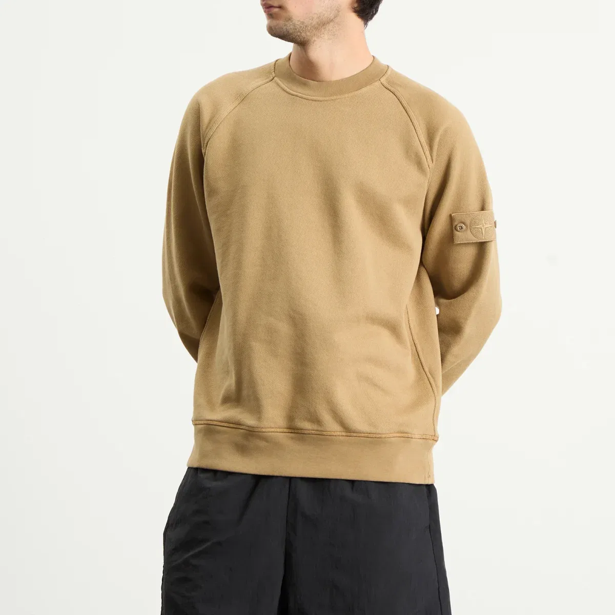 Свитшот с круглым вырезом из плотного футера Ghost Heavy Fleece Stone Island, Dark Beige — фото 2