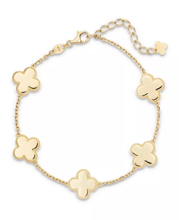 

Браслет-Цепочка «Клевер» из 14-каратного золота, длина 6,5–7,5 дюймов, вес около 4,7 грамма Devata, gold