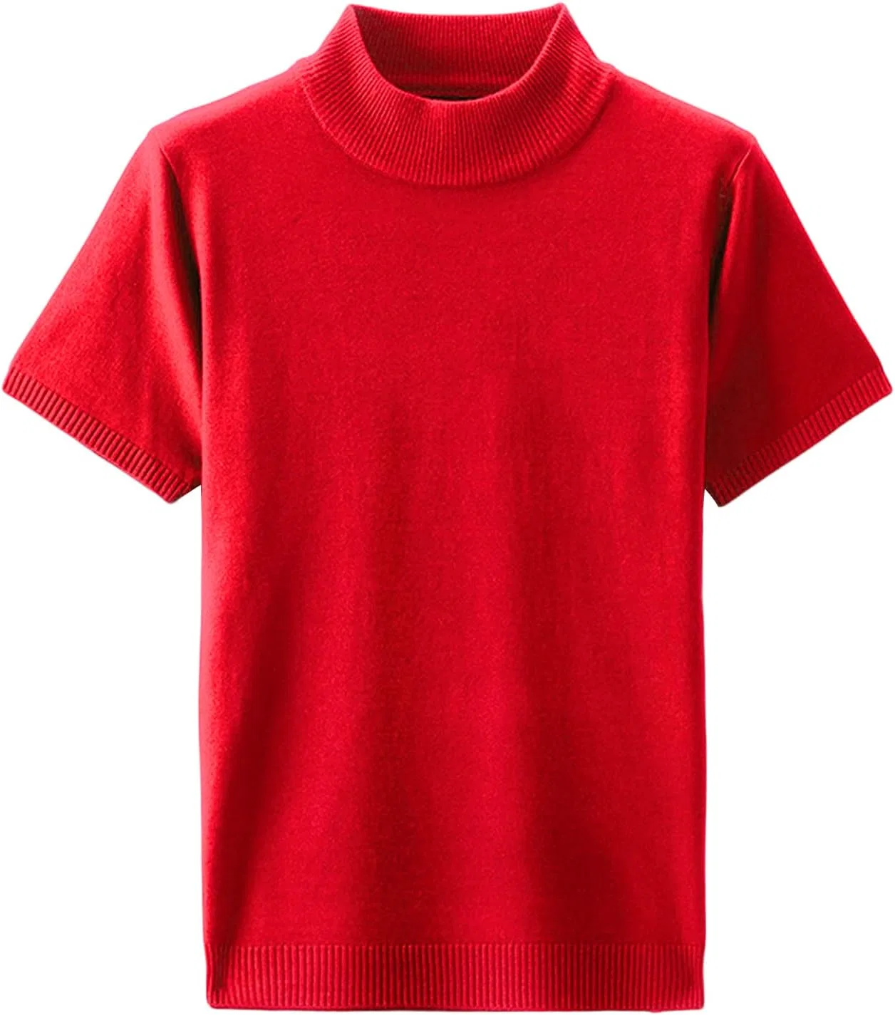 Свитер с полувысоким воротником, мужской, Slim Fit, Red Generic