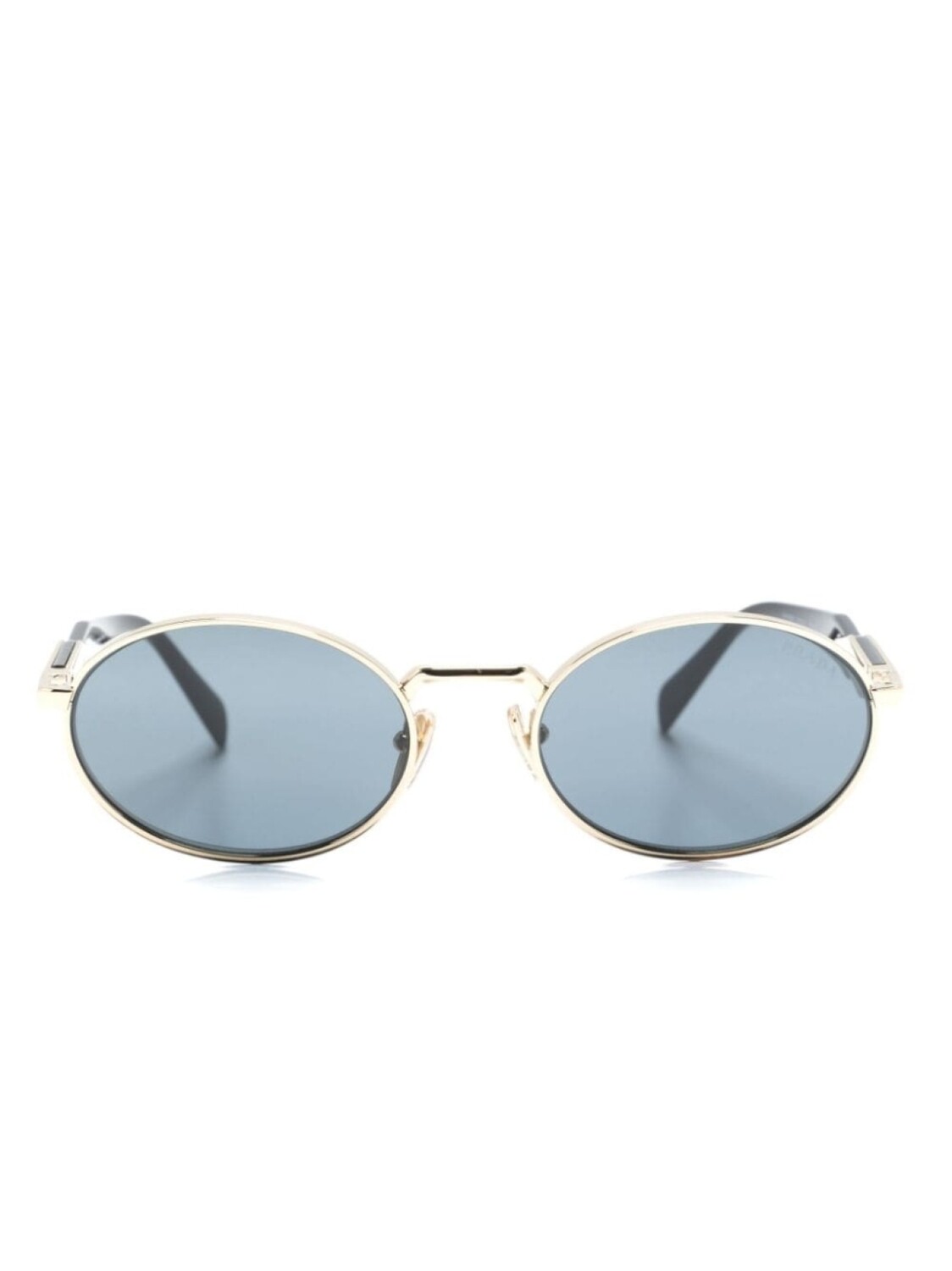 

Prada Eyewear солнцезащитные очки в овальной оправе с логотипом, золотой