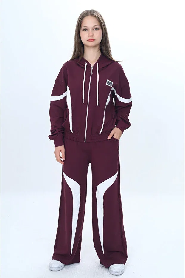 Детский спортивный костюм для девочек с принтом Oversize Tracksuit Set Jannock, Plum