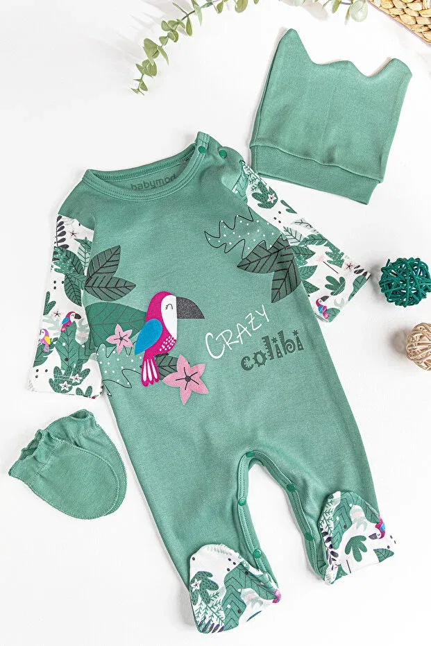 Детский комплект комбинезонов для девочек с принтом Babymod, Green