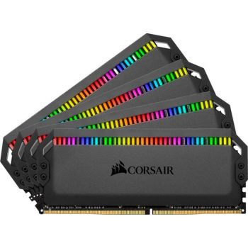 Оперативная память Corsair DOMINATOR Platinum RGB, 128ГБ (4x32ГБ), DDR4, 3600 МГц, CL18, CMT128GX4M4D3600C18, черный - фото