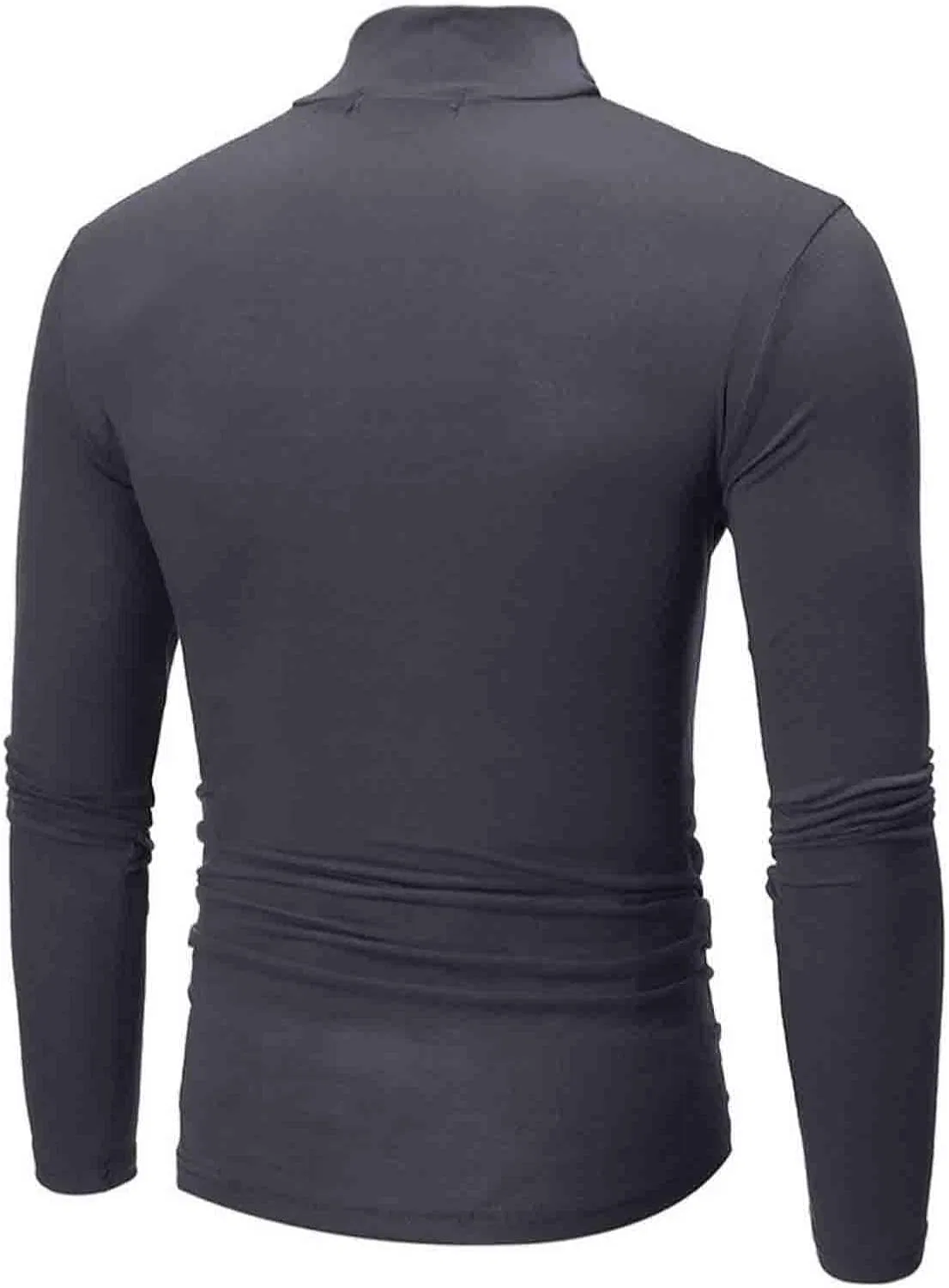Мужская флисовая футболка с высоким воротником, Dark Gray — фото 4