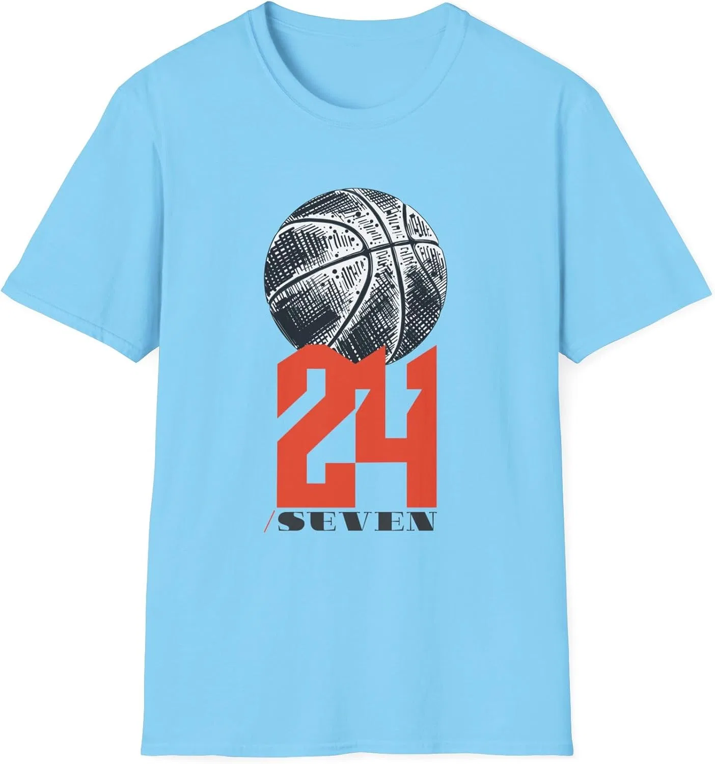 Унисекс футболка с принтом 24/7 Basketball Gildan, Sky