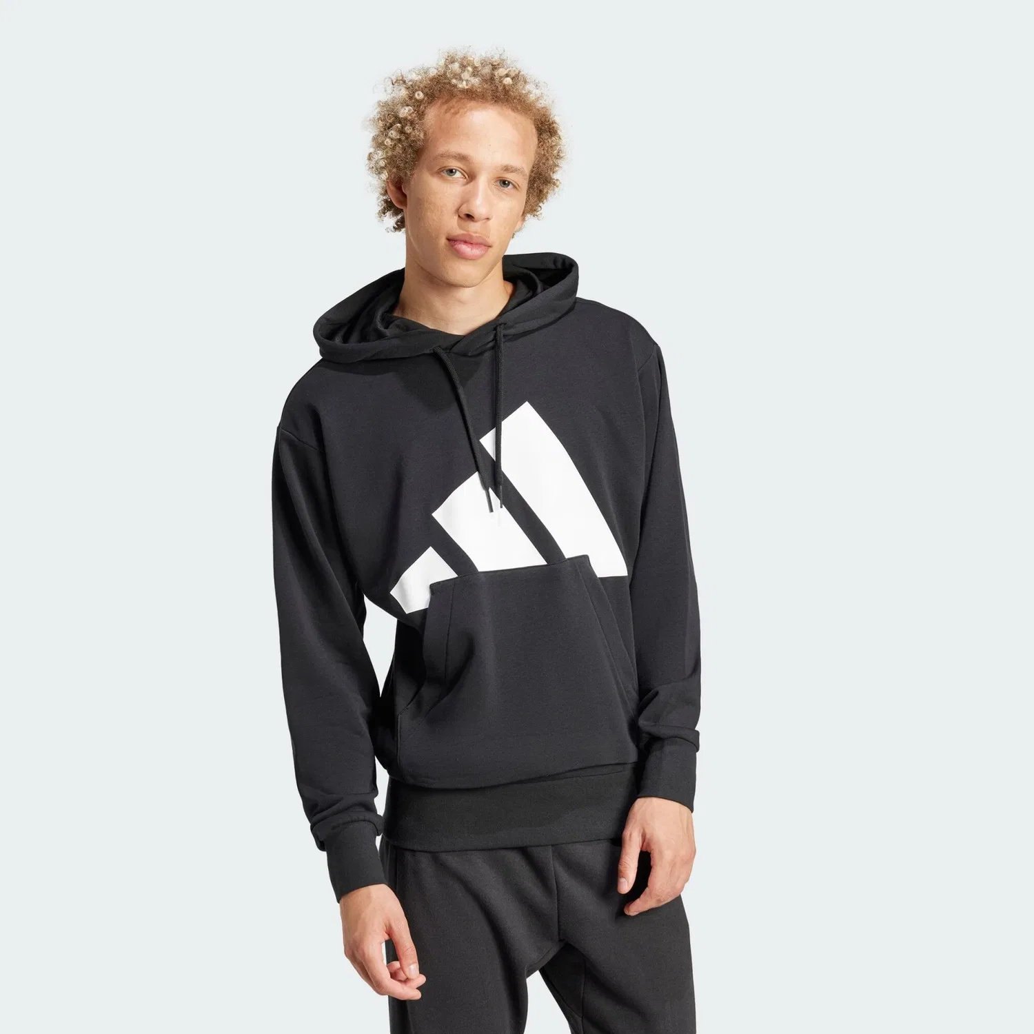Мужское худи с длинным рукавом Essentials Big Logo French Terry Adidas, Schwarz Weiss