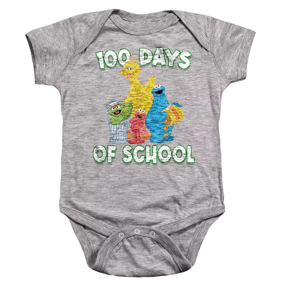 Детское боди с коротким рукавом Sesame Street, Athletic Heather