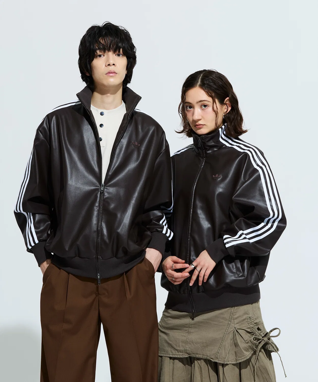 Мужское/Женское худи оверсайз с принтом Adidas Originals, Brown — фото 3