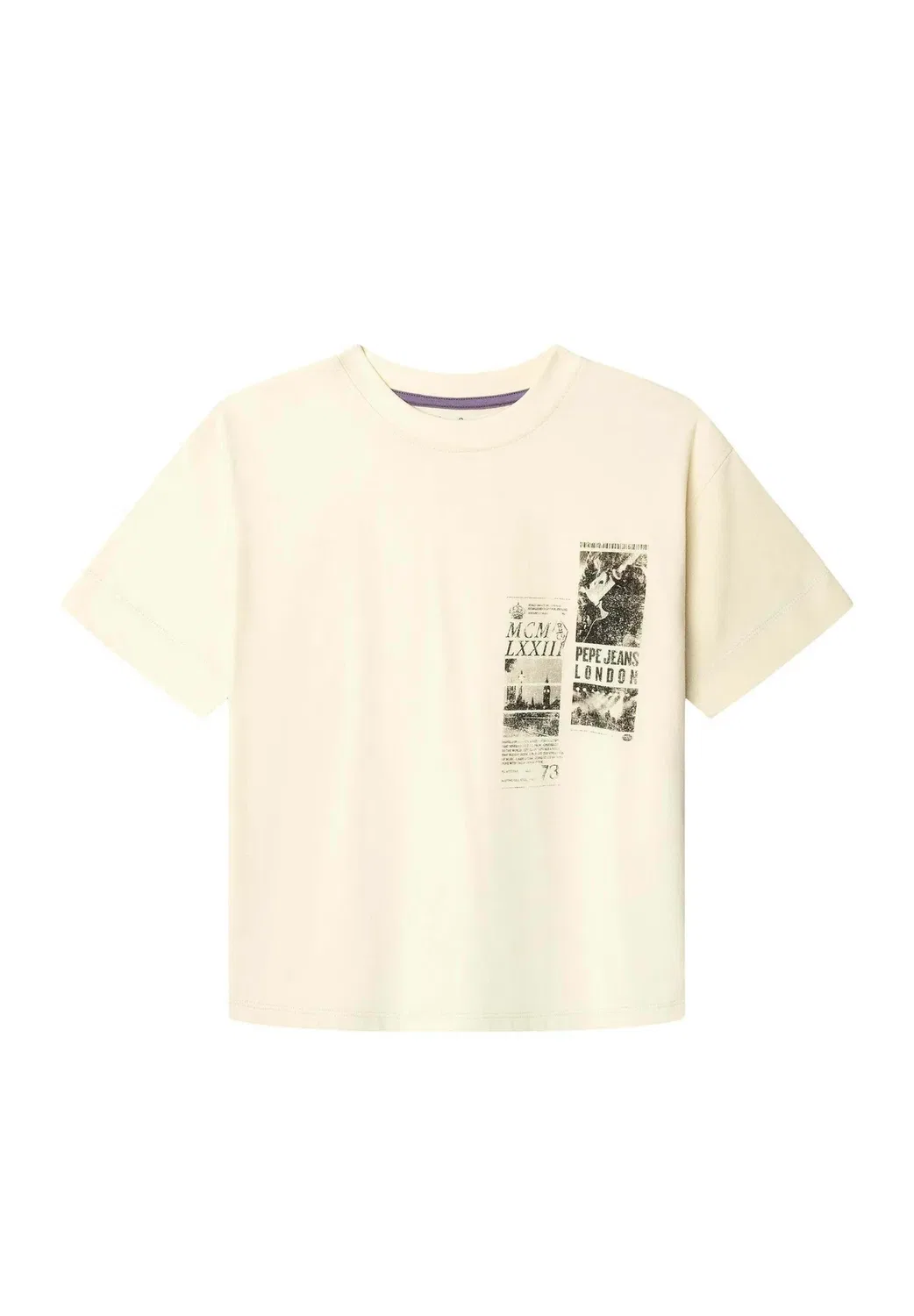 Print t-shirt kaiyer - print t-shirt Pepe Jeans, Canvas White