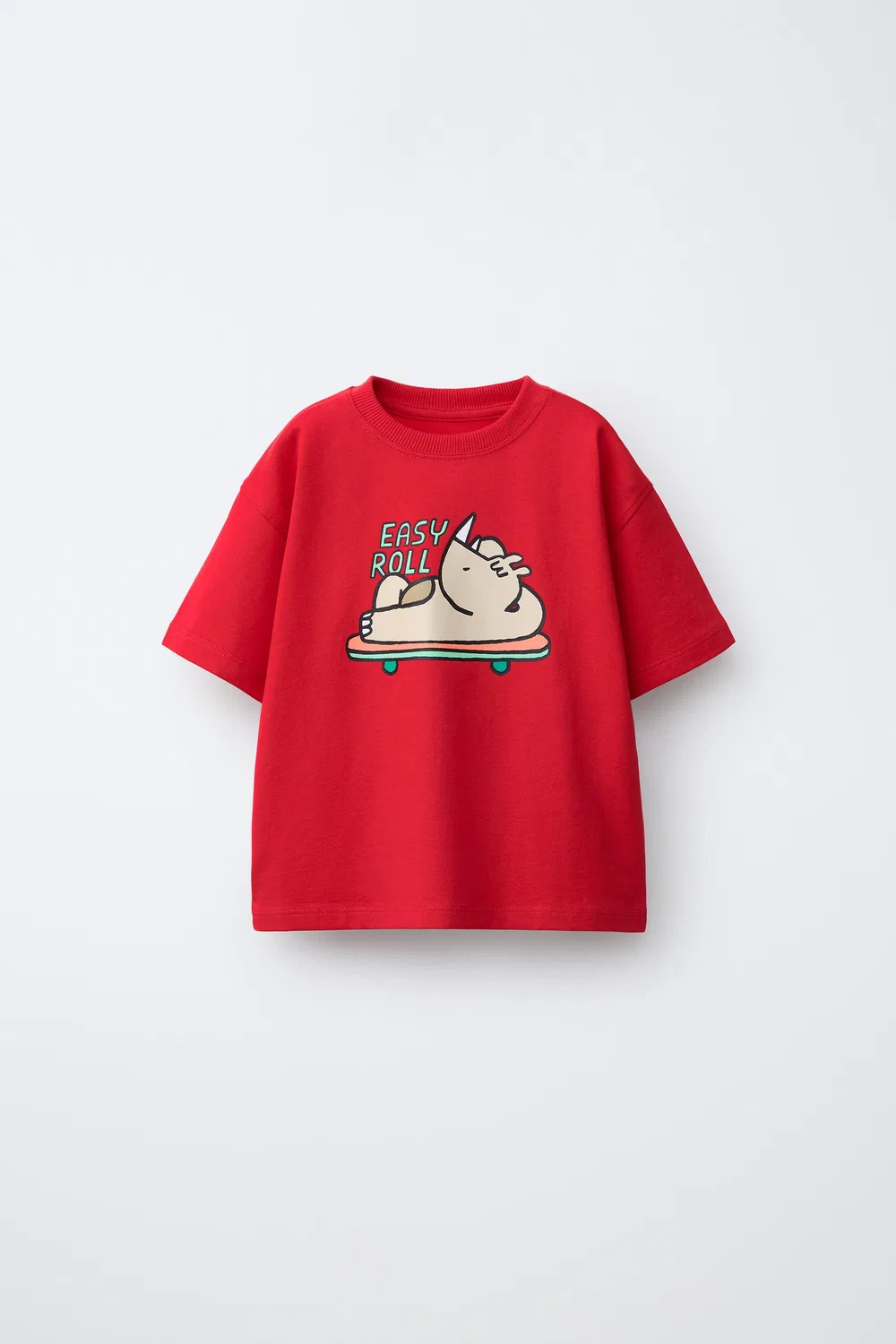 Футболка с животным принтом ZARA, Red