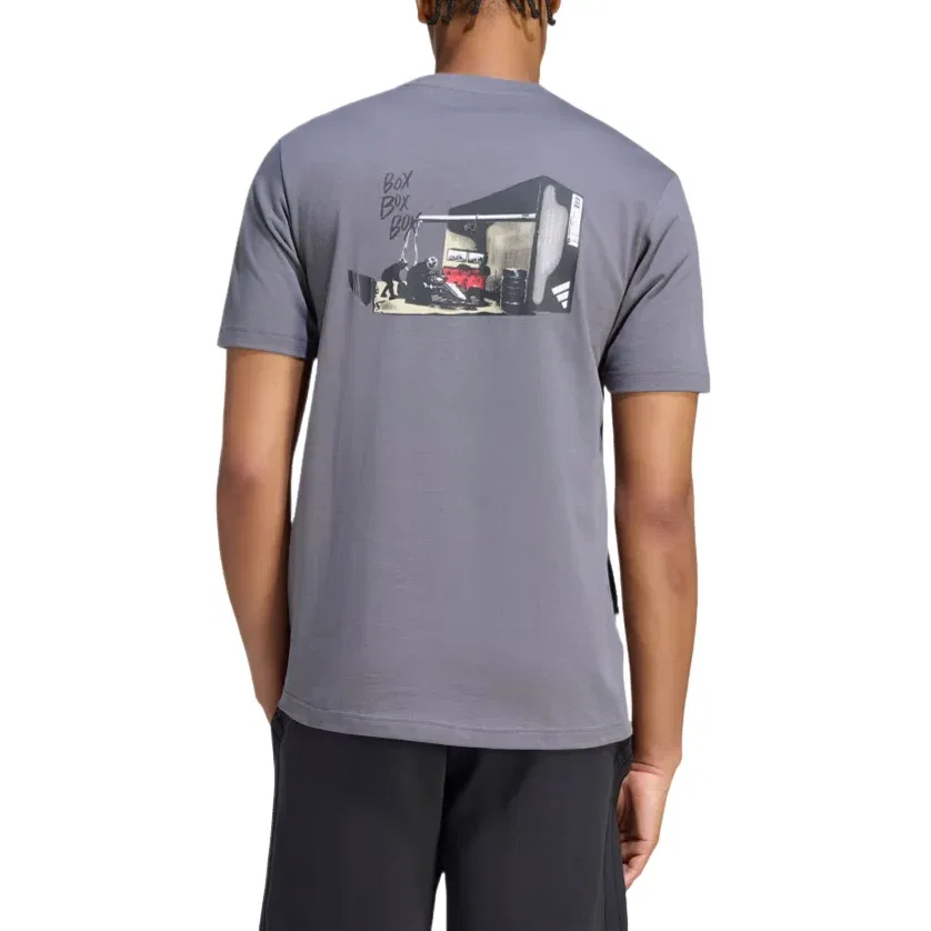 Мужская футболка Motorsport Box 3 Graphic T-Shirt Asia Sizing 'Grey' adidas, Grey Five — фото 3