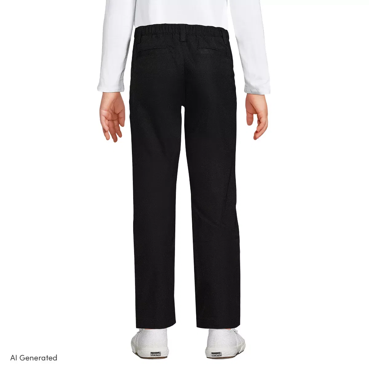 Детские брюки для девочек активные чинос Lands' End, Black — фото 2