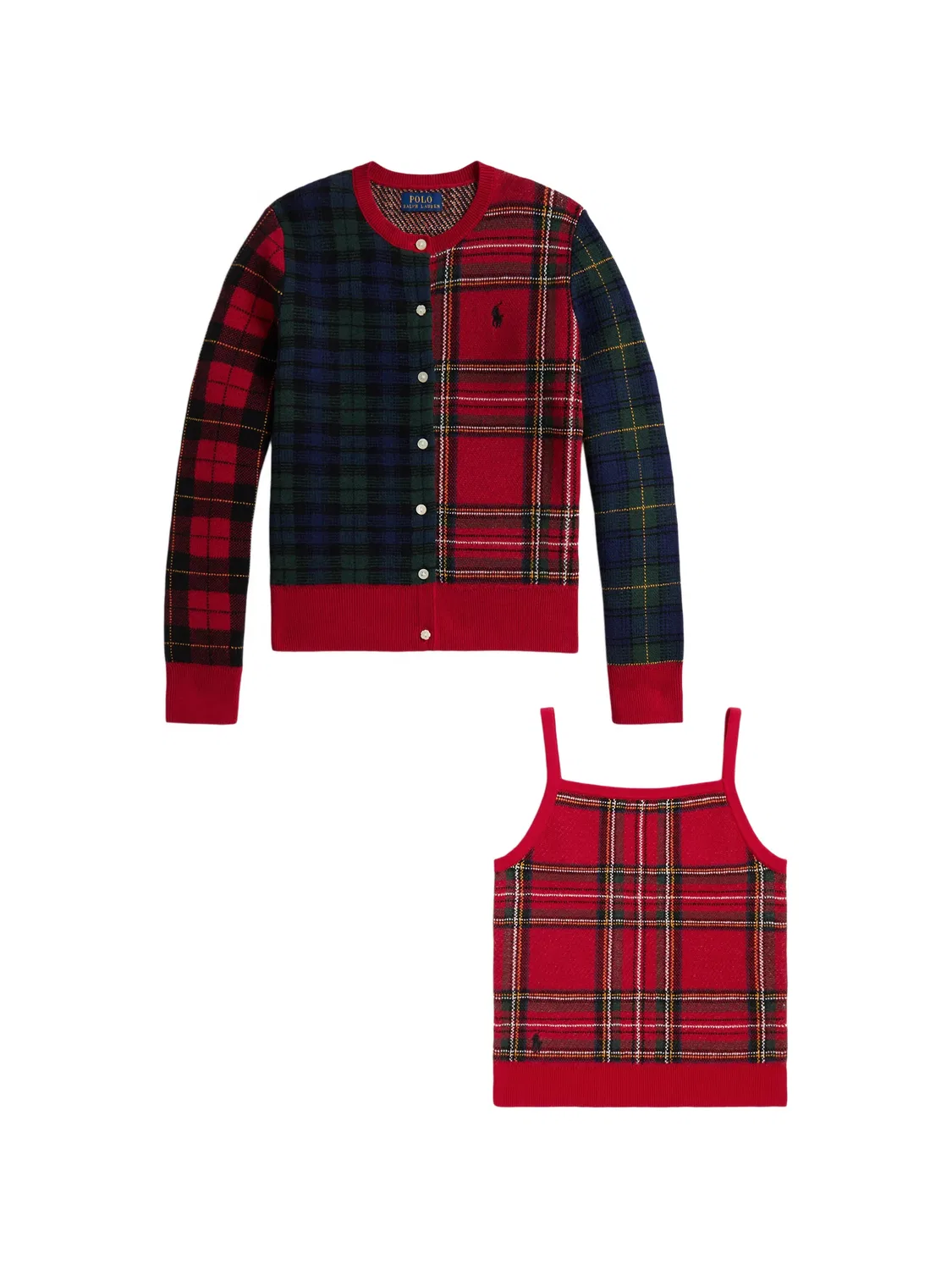 Трикотажный комплект в клетку Polo Ralph Lauren, красный