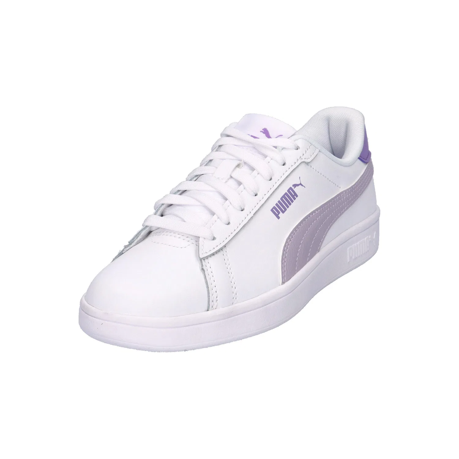 Детские кроссовки с кожаным верхом Smash 3.0 L Jr Puma, Konigliches Lila — фото 4