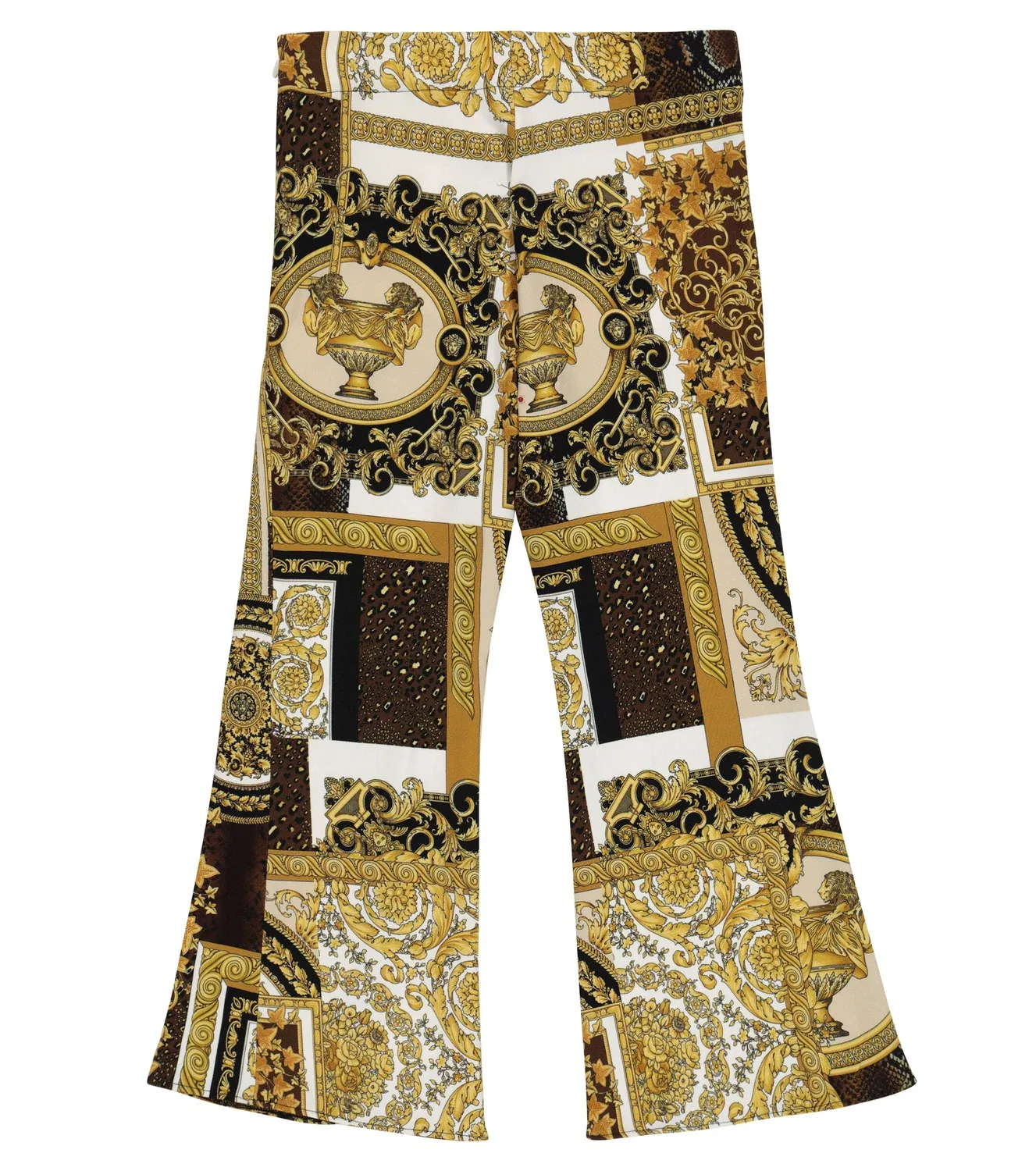 Расклешенные брюки с боковой молнией Versace Kids, золотой — фото 4