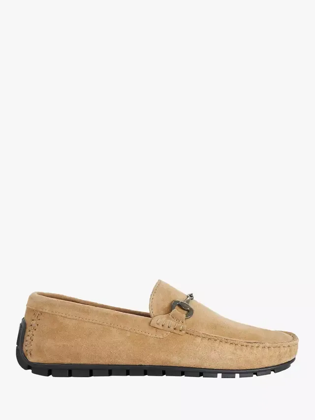Мокасины-лоферы Brackon Wide Fit из замши с отделкой под уздечку Dune London, Taupe