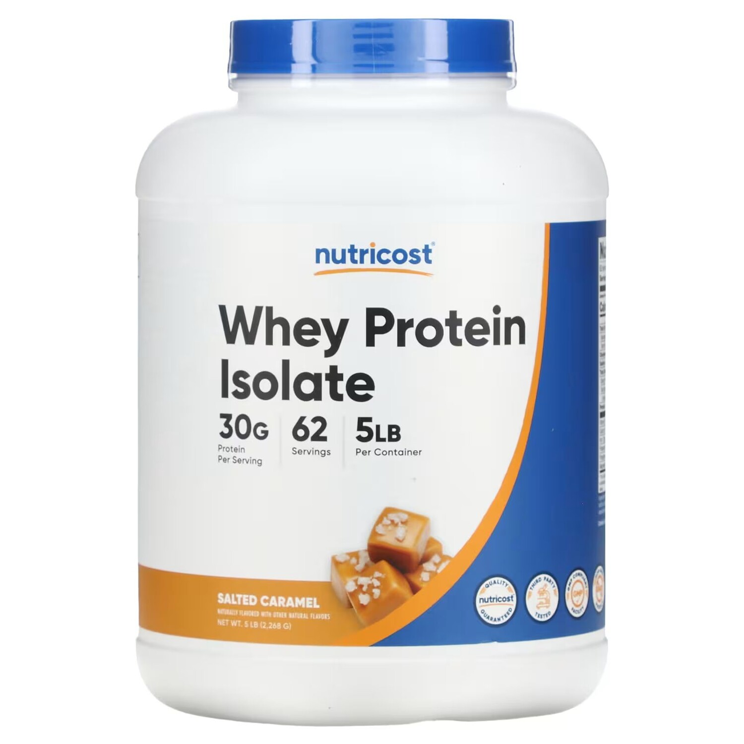 

Изолят сывороточного протеина, соленая карамель, 5 фунтов (2268 г) Nutricost