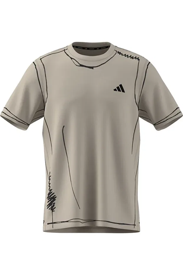 Женская спортивная футболка с коротким рукавом Adidas, Beige — фото 3