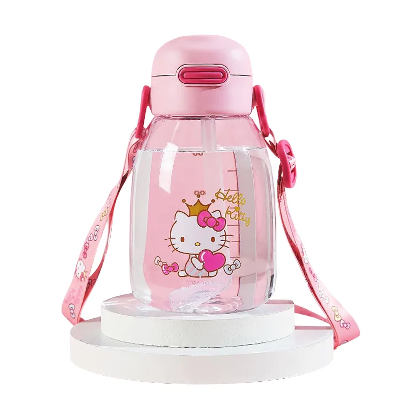 Детская кружка с трубочкой и ручками Hello Kitty Pink-Dual Drinking Modes, Disney, 1000 мл, Розовый