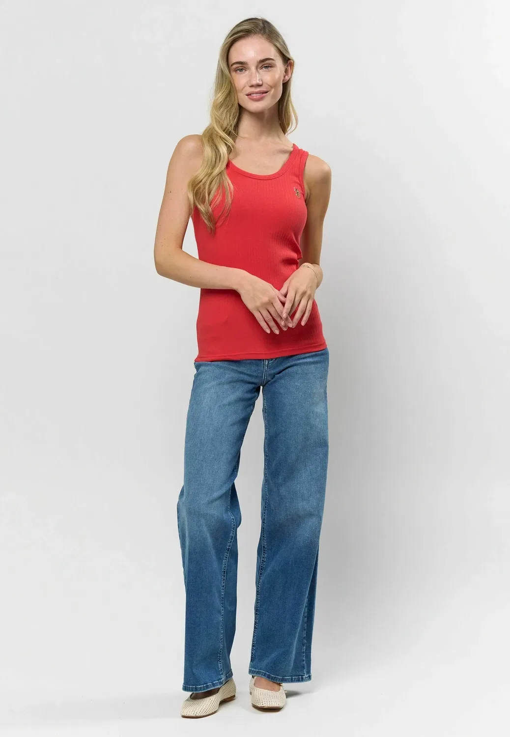 Uwcasandra rib top - top U.S. Polo Assn., Poinsettia — фото 2