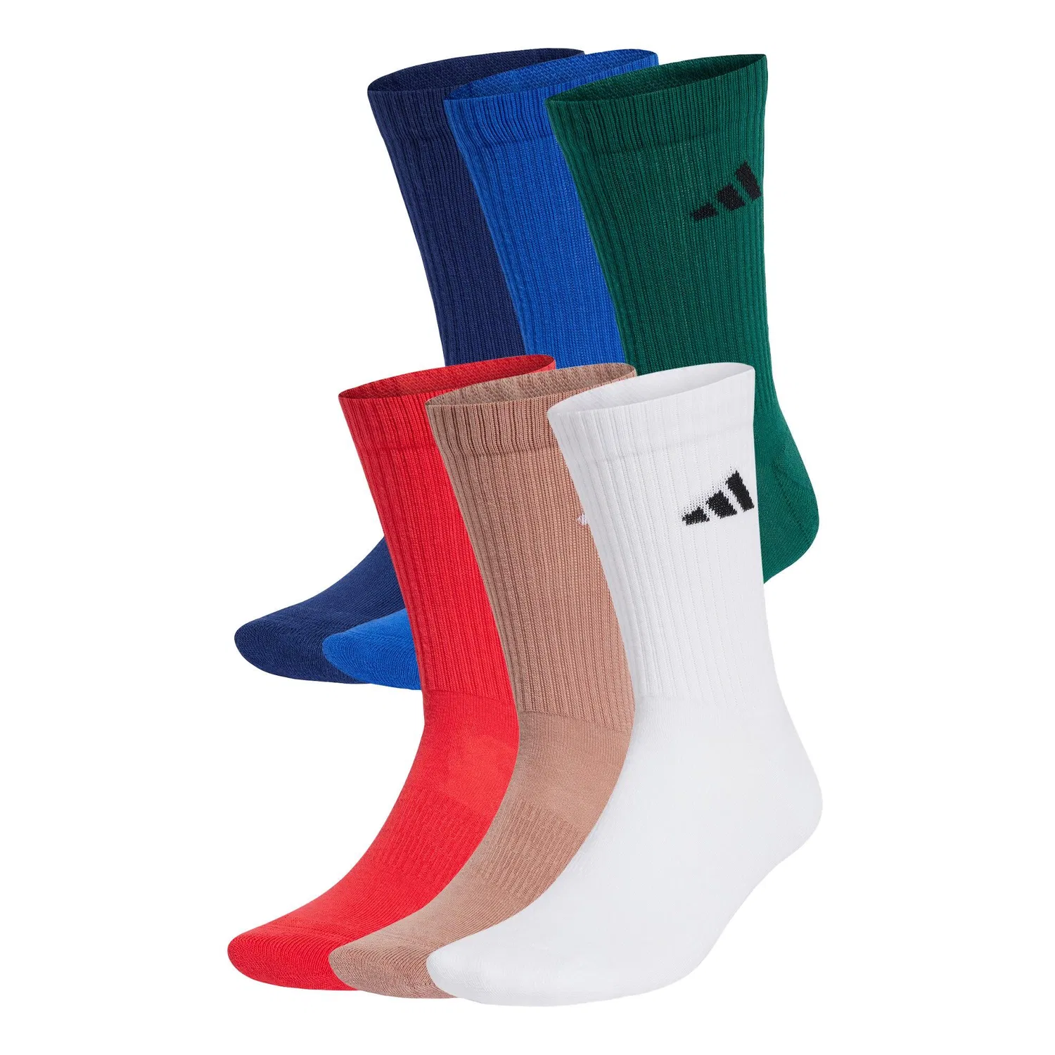 Мужские носки с поддержкой свода стопы Cushioned Crew Socken, 6 пар, Adidas, Blau Dunkelblau Altrosa